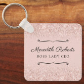 Porte-clés Blush Parties scintillant Boss Lady PDG Personnali (Recto)