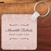 Porte-clés Blush Parties scintillant Boss Lady PDG Personnali (Verso)