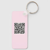 Porte-clés Blush Pink Business Logo code qr moderne (Verso)
