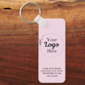 Porte-clés Blush Pink Business Logo code qr moderne (Recto)
