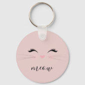 Porte-clés Blush PInk Meow Whiskers Kitty (Recto)