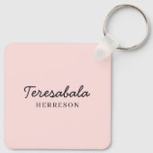 Porte-clés Blush Pink Modern Bridesmaid Script Design (Dos)