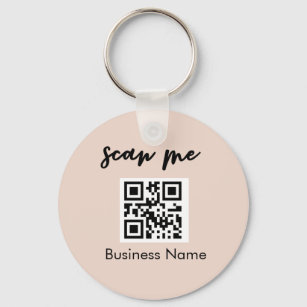 Porte-clés Blush Pink QR Code Carte de visite Votre logo pers