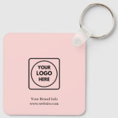 Porte-clés Blush Rose Moderne | Conception de logo d'entrepri (Dos)