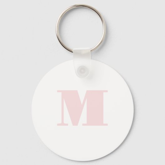 Porte-clés Blush Rose Monogramme Initiale Moderne (Recto)