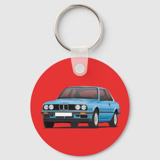 Porte-clés BMW E30 bleu argenté (Recto)