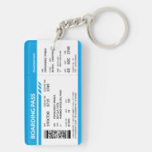 Porte-clés Boarding Pass (blue) (Dos)