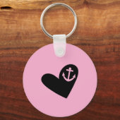 Porte-clés Boat and heart design on a cute pink (Verso)