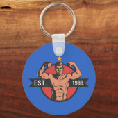 Porte-clés Bodybuilder Vintage FÉDÉ 1988 (Recto)
