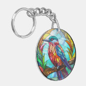 Porte-clés Boeuf de martin-pêcheur en verre doux (Devant gauche)