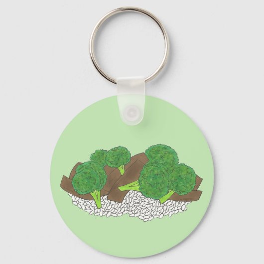 Porte-clés Boeuf et brocoli Aliments de prise de contrôle chi (Recto)