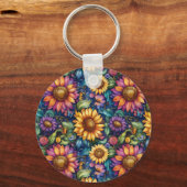 Porte-clés Bohème Floral Dreamscape Vibrant Motif (Verso)