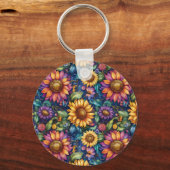 Porte-clés Bohème Floral Dreamscape Vibrant Motif (Recto)