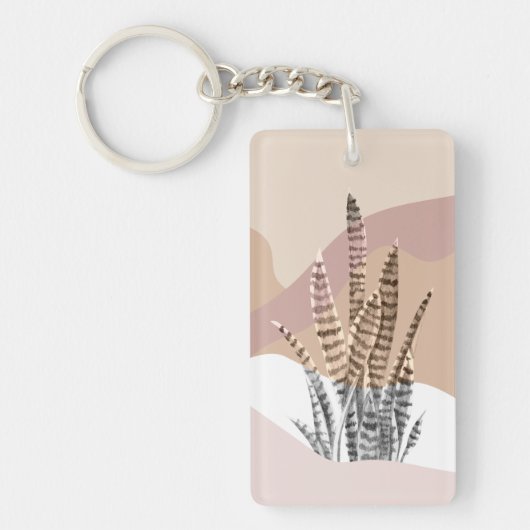 Porte-clés Boho Abstrait Moderne Succulente (Devant)