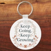 Porte-clés Boho Botanical "Keep Growing" Motivational Graphic (Recto)