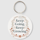 Porte-clés Boho Botanical "Keep Growing" Motivational Graphic (Verso)