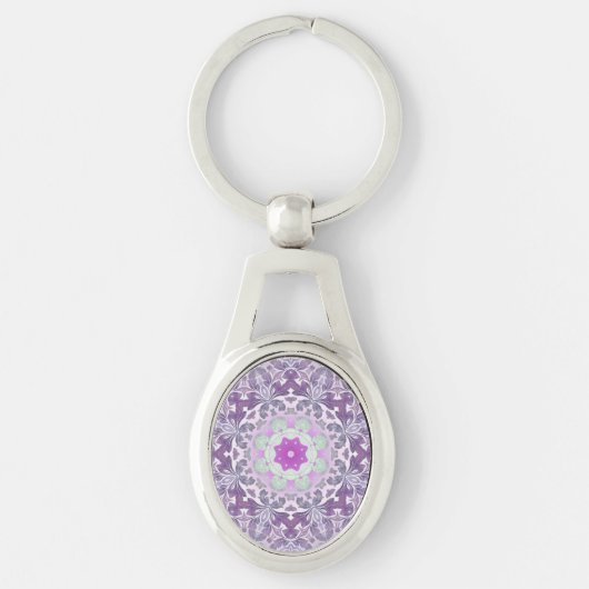 Porte-clés Boho chic bohème lilas violet mandala (Devant)