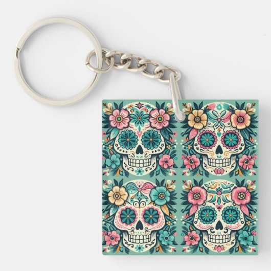 Porte-clés Boho Crânes de Sucre (Devant)