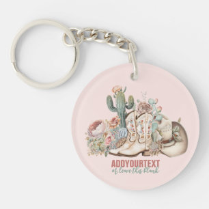 Porte-clés Boho désert cowgirl cowboy bottes de cowboy casque