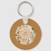 Porte-clés Boho floral aquarelle simple (Verso)