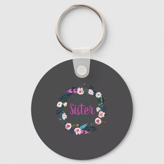 Porte-clés Boho Floral Wreath Sister Ever  (Recto)