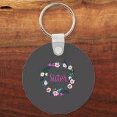Porte-clés Boho Floral Wreath Sister Ever  (Recto)