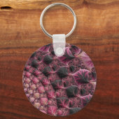 Porte-clés Boho Funky Éclectique Rose Noir Abstrait Fractal (Verso)