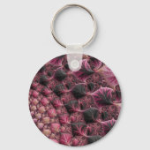 Porte-clés Boho Funky Éclectique Rose Noir Abstrait Fractal (Verso)