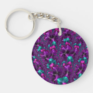 Porte-clés Boho Hippie Coloré Fractale Poly Low Ton Jouet
