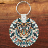 Porte-clés Boho mandala tiger plumes femme (Verso)
