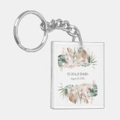 Porte-clés Boho Orchidée Tropicale et Monstera (Devant gauche)