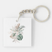 Porte-clés Boho Orchidée Tropicale et Monstera (Dos)