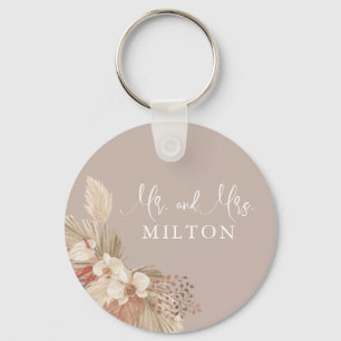 Porte-clés Boho Pampas Mariage Neutralité Grass