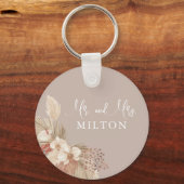 Porte-clés Boho Pampas Mariage Neutralité Grass (Recto)