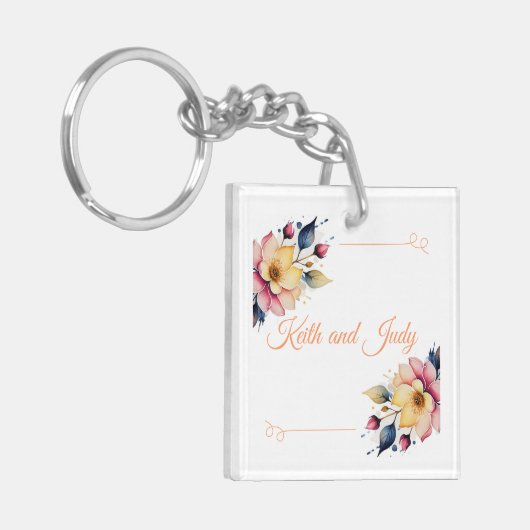 Porte-clés Boho Peachy Floral (Devant gauche)