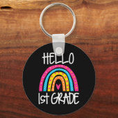 Porte-clés Boho Rainbow Bonjour 1ère année école de premier j (Recto)