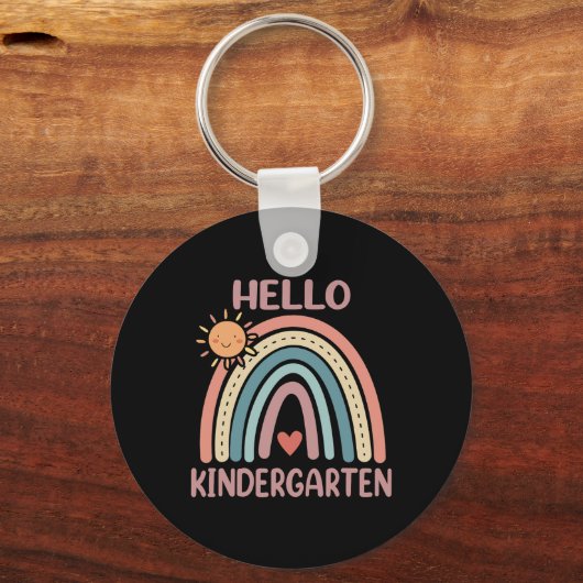 Porte-clés Boho Rainbow Heart For Teachers Women Hello Kinder (Recto)