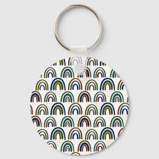 Porte-clés Boho Rainbows bleu vert et Brown (Recto)
