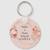 Porte-clés Boho Rose-Tone Floral Collage (Verso)