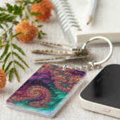 Porte-clés Boho Super Joyau coloré Tonage Abstrait Fractal (Devant droit)