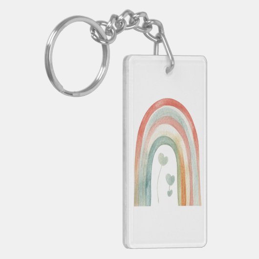 Porte-clés Boho Watercolor Rainbow (Devant gauche)