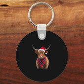 Porte-clés Boho Xmas Christmas Highland Cow T-Shirt (Recto)