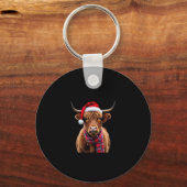 Porte-clés Boho Xmas Christmas Highland Cow T-Shirt (2) (Recto)