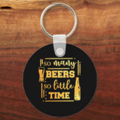Porte-clés Boire de bière tellement de bières (Recto)