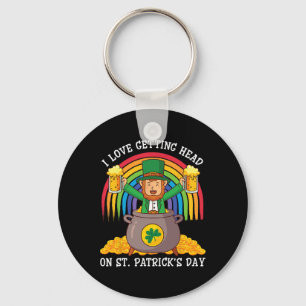 Porte-clés Boire de la bière Leprechaun J'adore avoir la tête