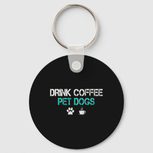 Porte-clés Boire du café Caresser les chiens Amusing Maman Pa