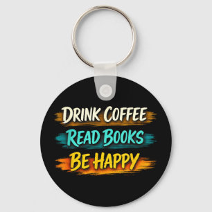Porte-clés Boire du café lire des livres être heureux vie sim