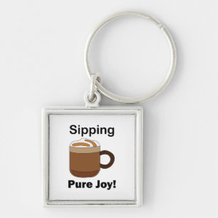 Porte-clés Boire un latte, un pur plaisir