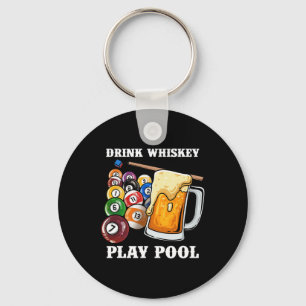 Porte-clés Boire Whiskey Play Pool I Funny Whisky Billard P