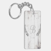 Porte-clés Bois Blanchi Usé Maison de Ferme Botanique Rustiqu (Devant gauche)
